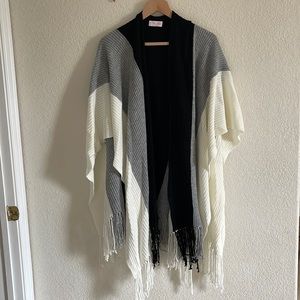 Pink Lily Fringed Poncho